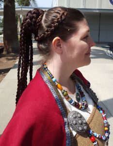 Braided hairstyle based on Valkyrie knot (styling and hairpiece by Viscountess Lorissa)
